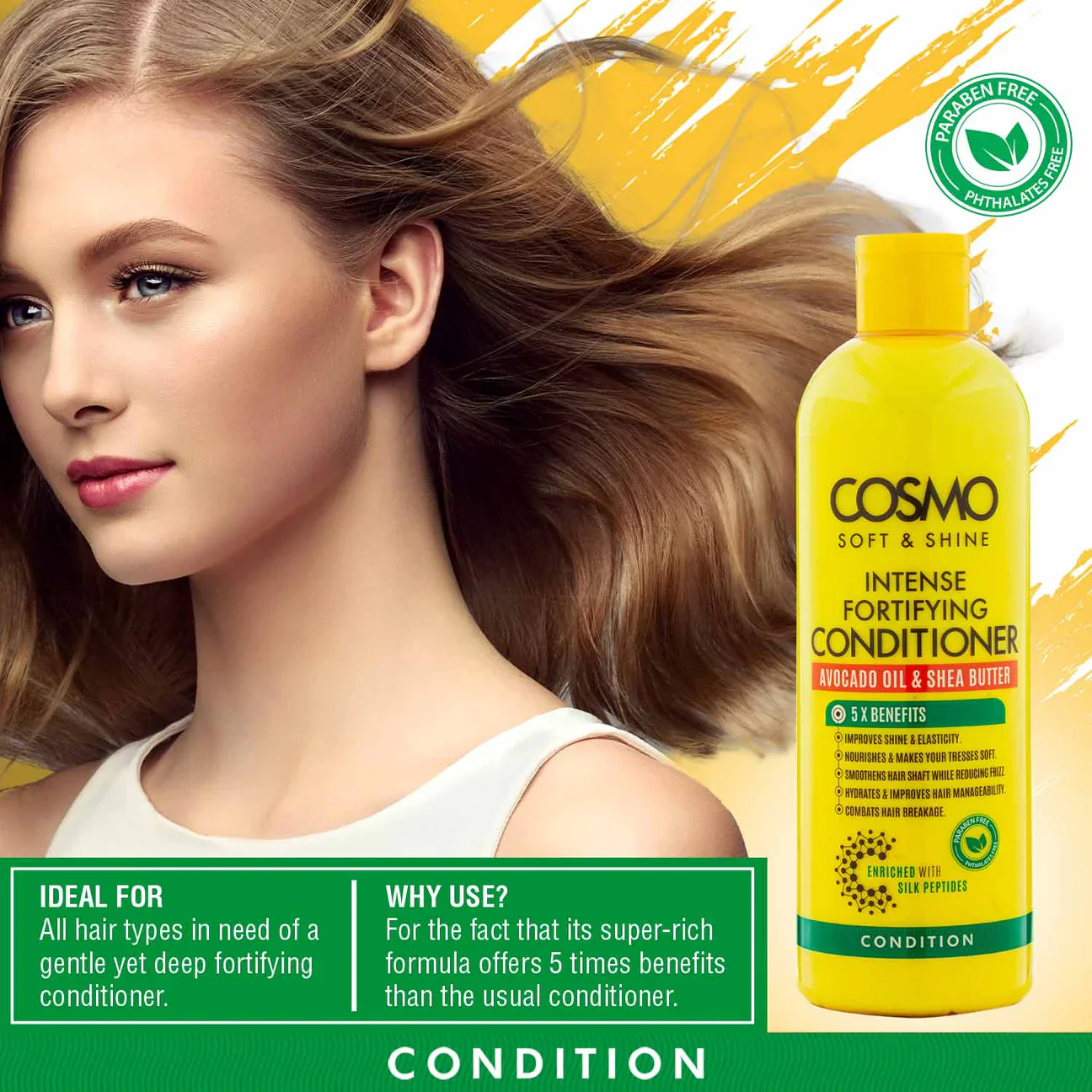 Intense Fortifying Avocado Oil & Shea Butter Conditioner COSMO 480ml