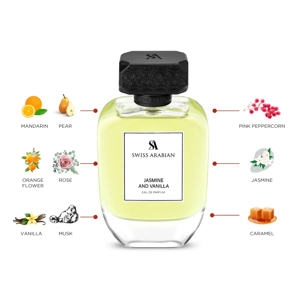 Jasmine and Vanilla SWISS ARABIAN 100ml - Muestra 5 ml - Image 3
