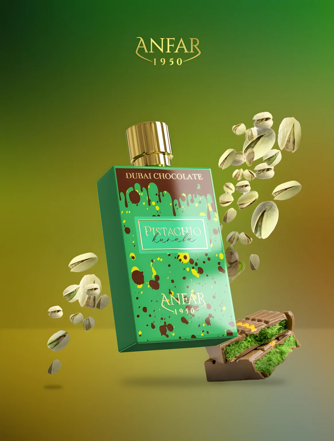 Pistachio Kunafa Dubai Chocolate ANFAR - Muestra 3 ml